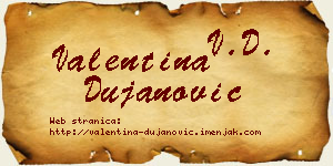 Valentina Dujanović vizit kartica